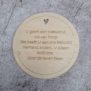 Bordje toekomst vol van hoop