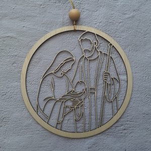 Decoratie lijntekening- Jozef, Maria, Jezus